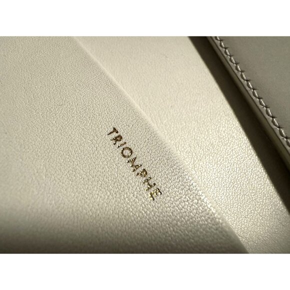 Celine Triomphe White Leather Shoulder Bag With Gold Hardware - Picture 5 of 16